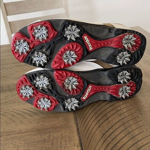 Foot joy Greenjoys Tan and White Golf Shoes-8 - Picture 3 of 7